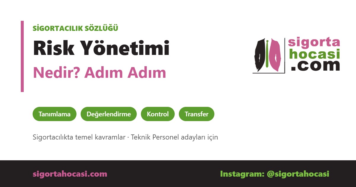 Risk Yönetimi Nedir - Sigorta Hocası sigortacılık sözlüğü