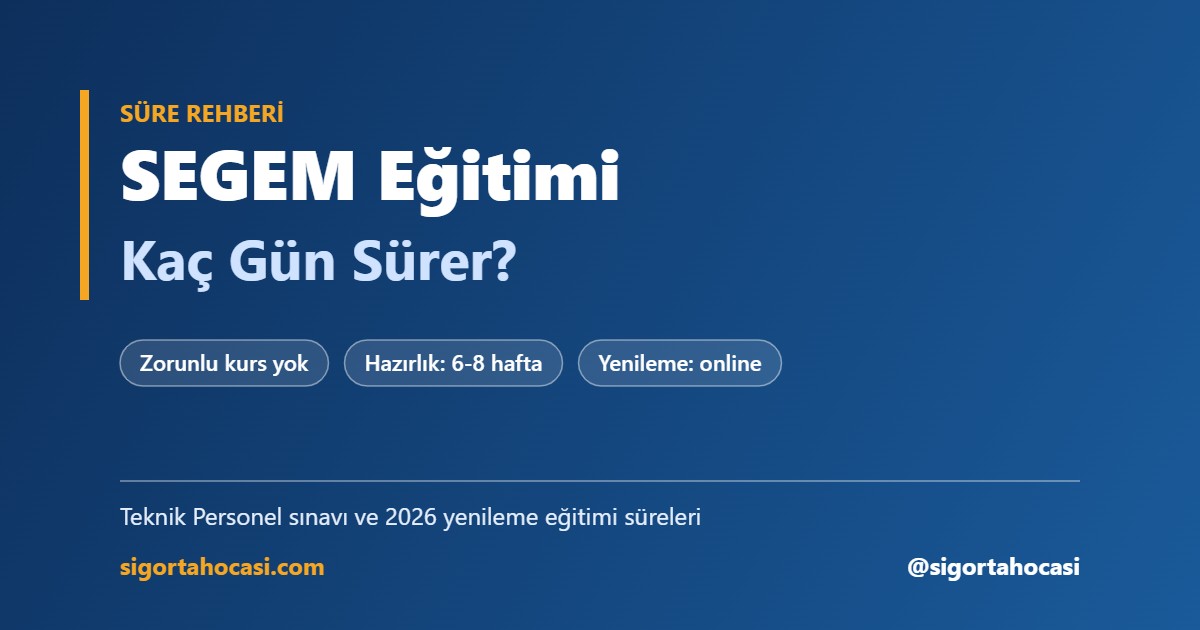 SEGEM eğitimi kaç gün sürer - sınav hazırlığı ve online yenileme eğitimi süreleri