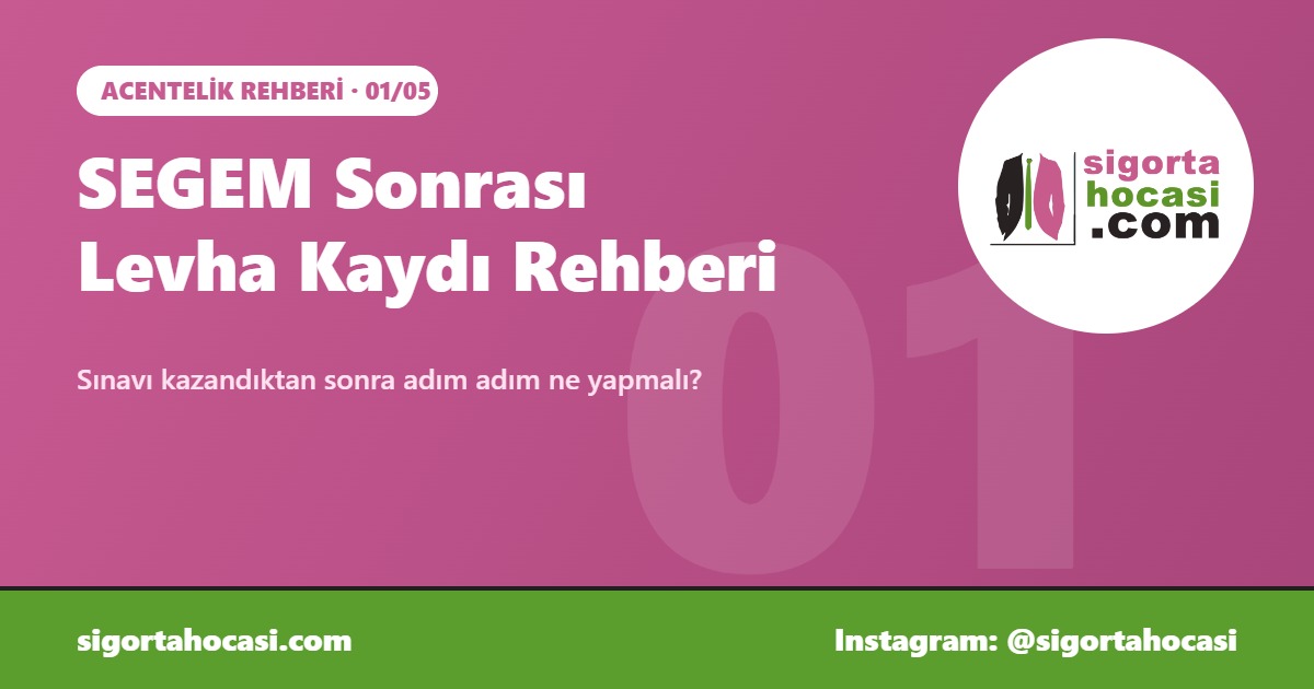 SEGEM sonrası levha kaydı rehberi - Sigorta Hocası Acentelik Rehberi