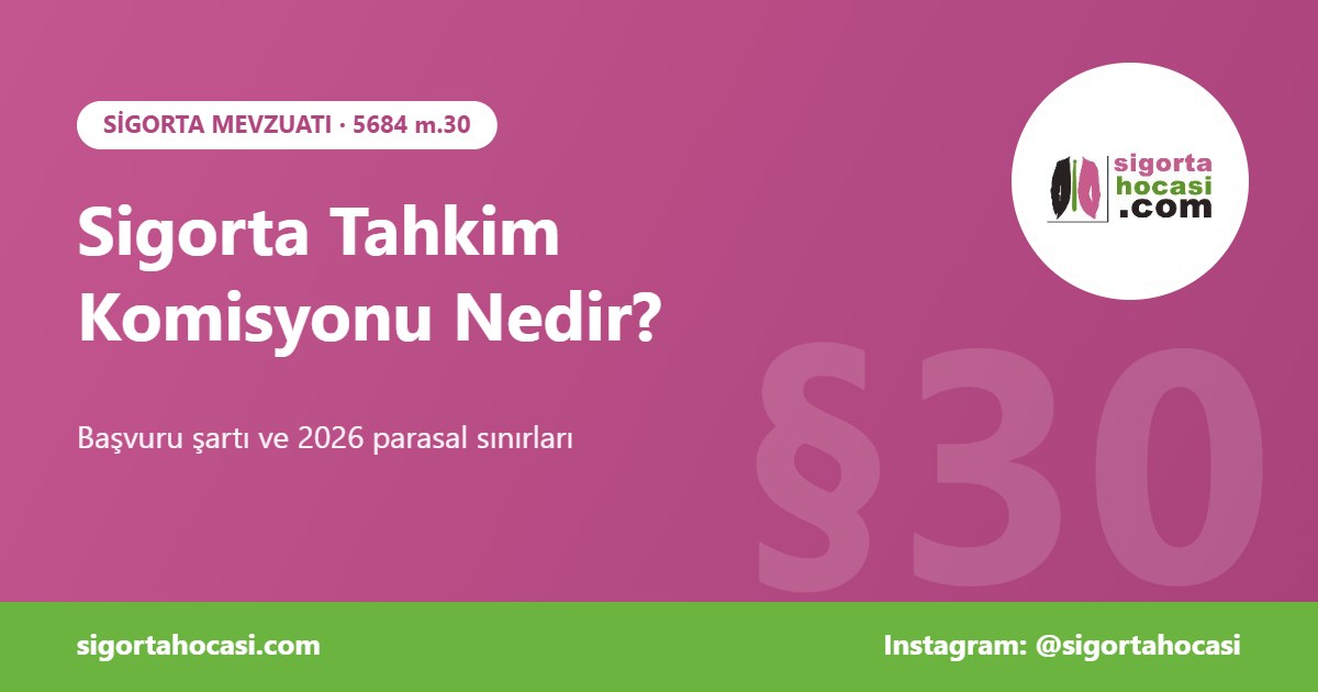 Sigorta Tahkim Komisyonu nedir - 2026 parasal sınırlar