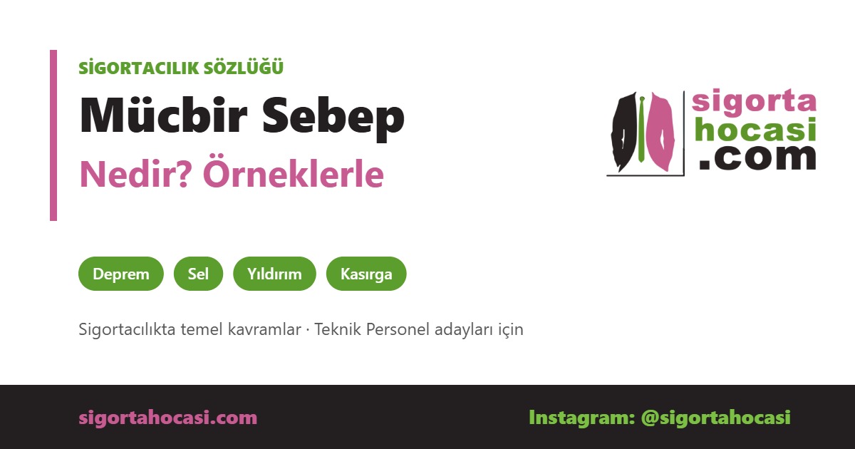 Mücbir Sebep Nedir - Sigorta Hocası sigortacılık sözlüğü