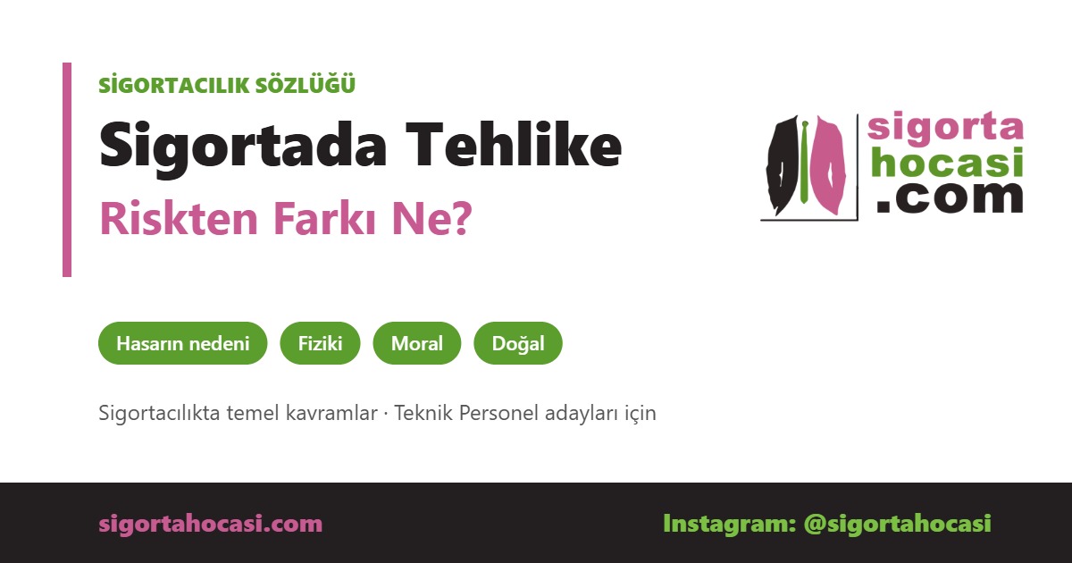 Sigortada Tehlike Nedir - Sigorta Hocası sigortacılık sözlüğü