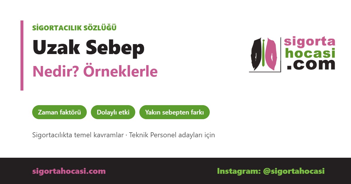 Uzak Sebep Nedir - Sigorta Hocası sigortacılık sözlüğü